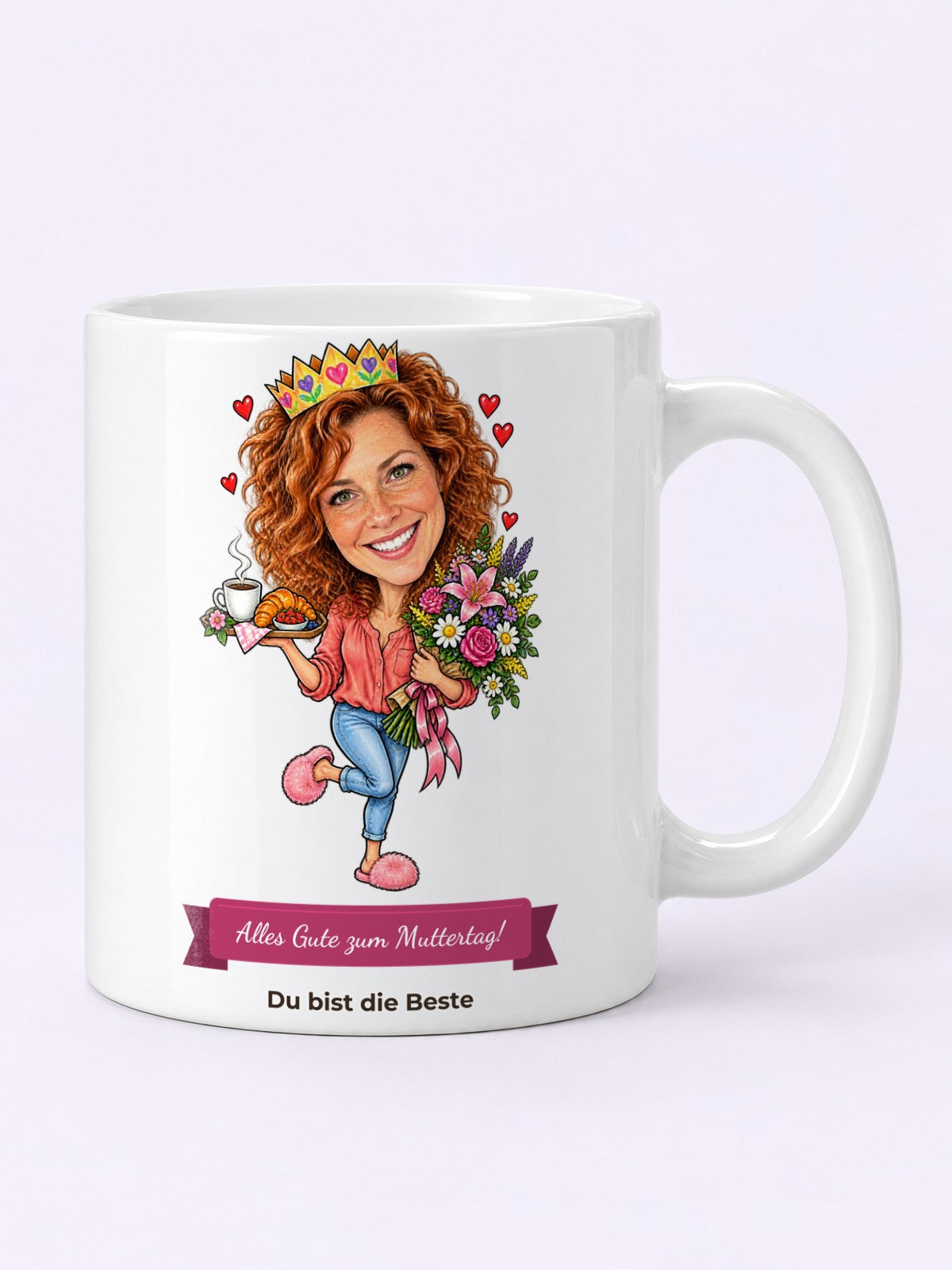 Beispielbild: Tasse mit lustiger Karikatur zum Anlass Muttertag
