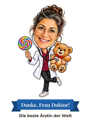 Karikatur als Geschenk für Ärztin