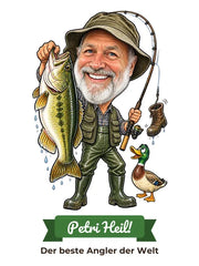 Karikatur als Geschenk für Angler