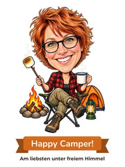 Karikatur als Geschenk für Camperin