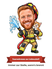 Karikatur als Geschenk für Feuerwehrmann