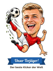 Karikatur als Geschenk für Fußballer