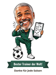 Karikatur als Geschenk für Fußballtrainer
