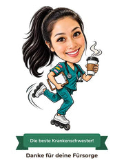 Karikatur als Geschenk für Krankenschwester