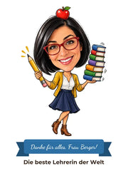 Karikatur als Geschenk für Lehrerin