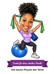 Karikatur als Geschenk für Physiotherapeutin