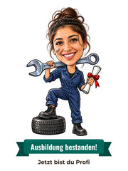 Karikatur: Ausbildung bestanden