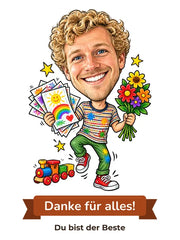 Karikatur: Danke Kita & Schule