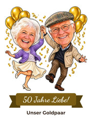 Karikatur: Goldene Hochzeit