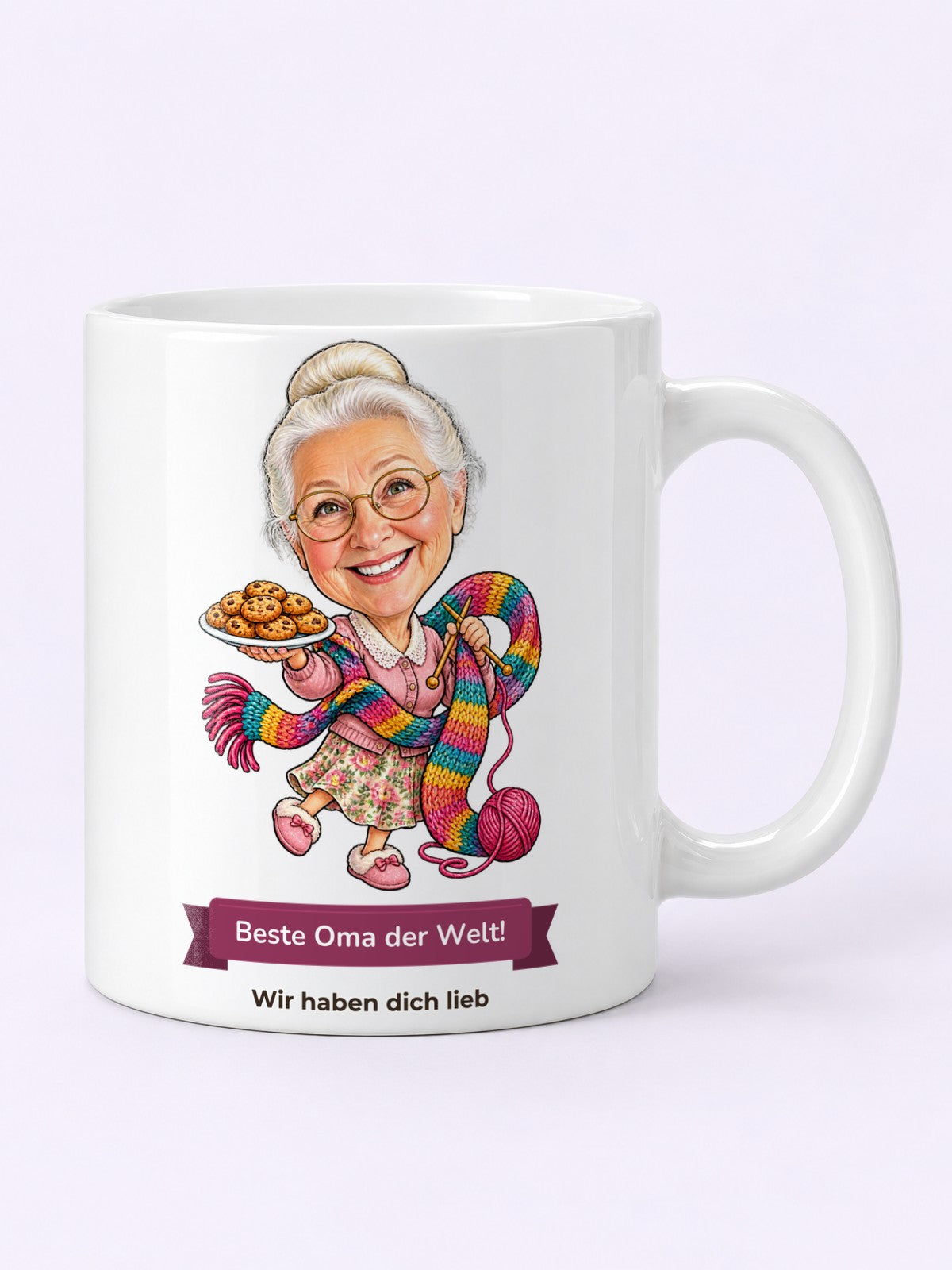 Beispielbild: Tasse mit lustiger Karikatur zum Anlass Oma & Opa