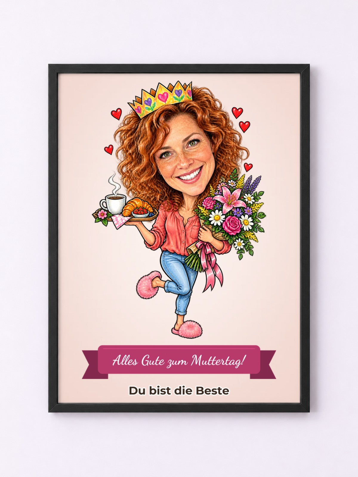 Beispielbild: Poster mit Rahmen mit lustiger Karikatur zum Anlass Muttertag