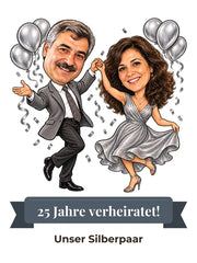 Karikatur: Silberhochzeit