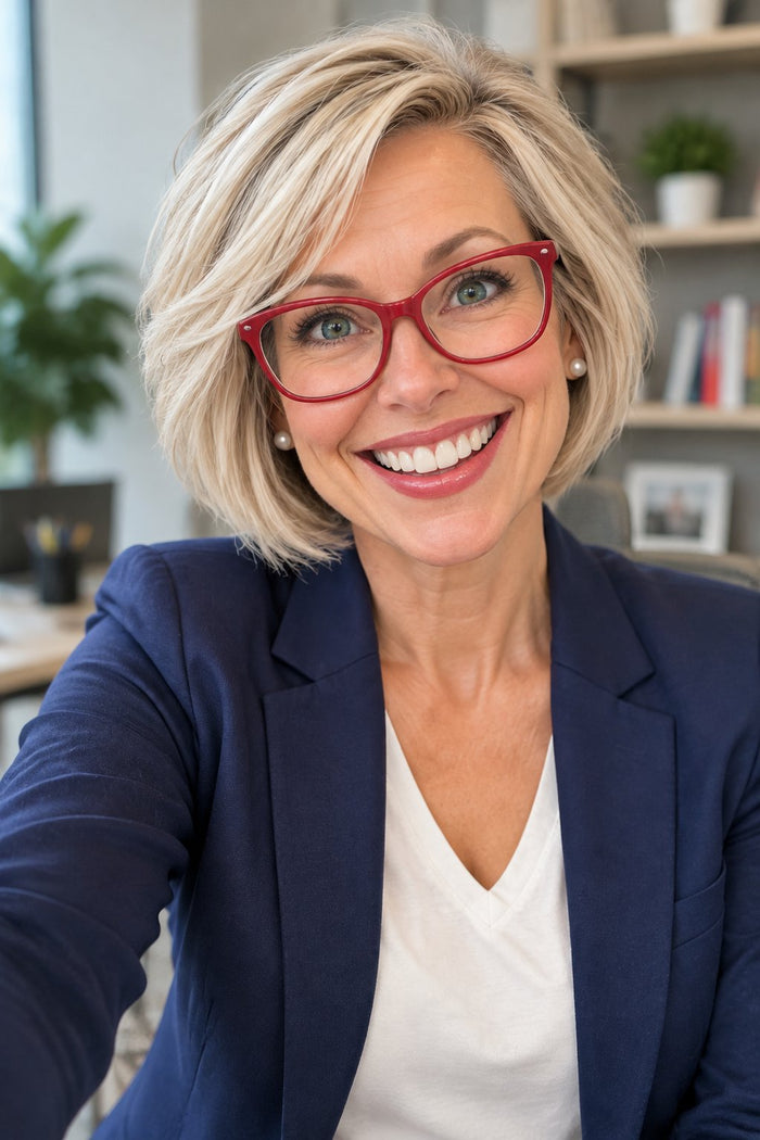 Beispielbild: Ausgangsfoto einer fiktiven Person zum Anlass Firmenjubiläum