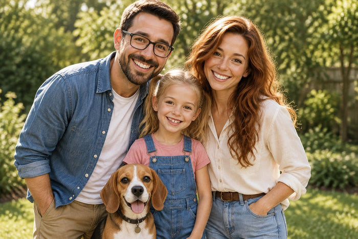 Beispielbild: Ausgangsfoto einer fiktiven Person zum Anlass Familienfest