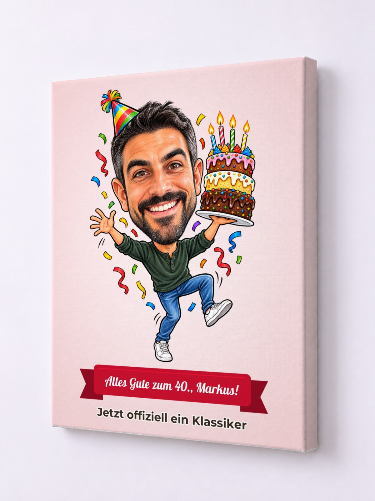 Beispielbild: Karikatur mit Textband auf dem Produkt
